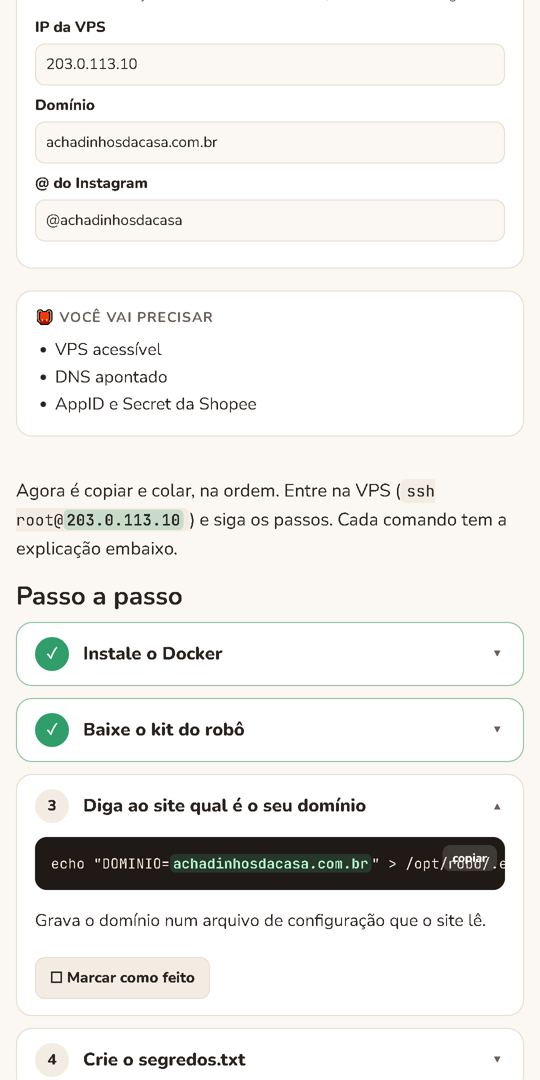 Uma estação com comandos